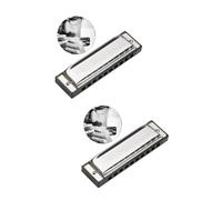 Abaodam 2 Piezas 10 C Armónica Arpa Armónica s De Plata De Blues Para Principiantes Para Niños De Lujo Blues H Silver