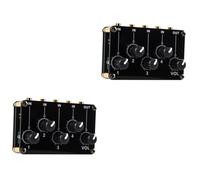 Abaodam 2 Piezas 4 Mezclador De Consola De Placa De Sonido Controladores De Dj Batidora Portatil Licuadoras Portátiles Estuche Acrílico Black