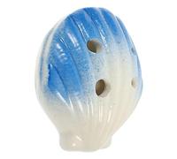 Abaodam 2 Piezas 6 Ocarina Gargantilla De Concha Collar De Conchas De Mar Juego Infantil Instrumento Musical Instrumento De Viento Principiante Cerámica Blue