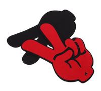 Abaodam 2 Piezas Accesorio Porristas Dedo Índice de Tela de Fieltro Rojo Pequeño Gesto de Victoria para Animar Fiestas Deportivas y Eventos de Equipo