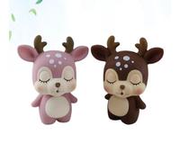 Abaodam 2 Piezas Adorno para Tartas Diseño de Ciervo Rosa en Vinilo, Decoración Creativa y Adorable para Mesa de Comedor o Escritorio