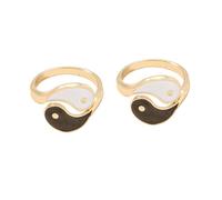 Abaodam 2 piezas Anillos Vintage Ocho Trigramas de Aleación para Mujer Diseño Tai Chi Yin Yang Ajustables de Decoración de Dedos Regalo para Ella