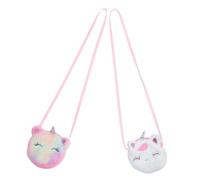Abaodam 2 Piezas Bolso Bandolera Unicornio de Peluche para Niñas Monedero Pequeño con Cremallera Bolsa Redonda Adorable para Almacenamiento de Objetos Pequeños de