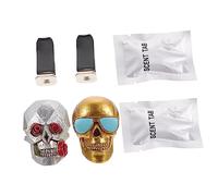 Abaodam 2 Piezas Calavera de Resina Ambientador Coche para Salida de Aire Halloween Adorno Coche Aroma a Viento