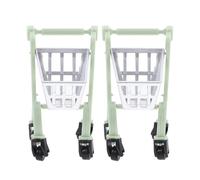 Abaodam 2 Piezas Carrito de Supermercado Pequeño de Juguete en Miniatura para Casa de Muñecas, Adorno Decorativo Ligero y Portátil, Accesorio Adecuado para Modelismo y Fotografía
