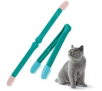 Abaodam 2 piezas Cepillo para Gatos y Gatitos Peine Limpiador de Lágrimas y Pelo Muerto Masajeador Compacto para Aseo Diario y Baño Color Azul Cuidado Eficaz y Cómodo para Mascotas