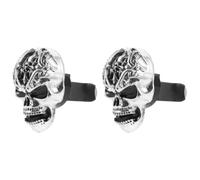 Abaodam 2 Piezas Clip de Ventilación para Coche Diseño Retro de Calavera en Aleación Plata, Ambientador Aroma Fresco y Decoracion Verano Adecuado para Ambiente Festivo de Halloween