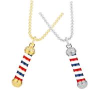 Abaodam 2 piezas Collar Colgante Giratorio Lámpara Salón Peluquería para Mujer Joyería Decorativa Estilistas Diseño Elegante y Plata