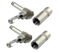 Abaodam 2 piezas Conector Jack Mono Enchufe Acodado de Aleación de Zinc Duradero para Cable de Guitarra Eléctrica