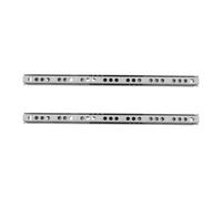 Abaodam 2 Piezas Correderas para Cajones Montaje Inferior Guía de Cajón para Tocador Acero Laminado en Frío Plata de 17mm, Doble Dirección, Diseño Compacto, para Oficina y Otros Usos