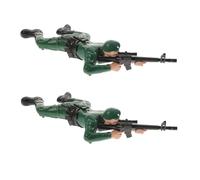 Abaodam 2 Piezas de Figuras de Acción Soldados de Juguete Infantiles para Gatear, Plástico Seguro Color Verde, Juguetes Interactivos Educativos para Desarrollo Motor y Coordinación