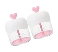 Abaodam 2 piezas Espumador Facial Transparente con Diseño Forma de Corazón Creador Manual de Espuma Rica y Densa para Cuidado Piel Casa y Viaje Fácil de Usar y Portátil Rosa