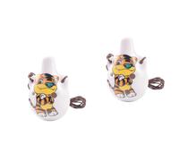 Abaodam 2 Piezas flauta china instrumento musical instrumentos musicales juguete regalos decoración de escritorio regalo ocarina Zodiaco chino Shakuhachi arcilla cerámica niño collar