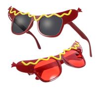 Abaodam 2 Piezas Gafas para Fiesta Diseño de Hot Dog de Abs, Ajuste Cómodo Necesidad de Montaje, Ideales para Cumpleaños y Eventos Temáticos Colores Vivos y Atrevidos