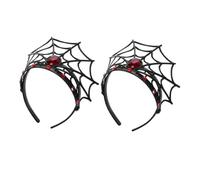 Abaodam 2 Piezas Halloween Spider Web Headband With Rhinestones Cosplay Crown Hair Hoop For Party Photography And Costume Use