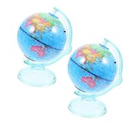 Abaodam 2 Piezas Hucha Globo Terráqueo para Educativo Resistente y Decorativo para Escritorio Herramienta Didáctica con Base Azul