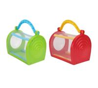 Abaodam 2 Piezas Jaulas Portátiles para Observación de Insectos Rojo y Verde Malla Fina Escape Caja Resistente para Exploración al Aire y Aprendizaje Natural