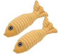 Abaodam 2 Piezas Juguete para Gatos Pez Simulado de Tela No Tejida Resistente al Mordisqueo y Duradero Pack de Unidades para Estimular y Entretener Gatos