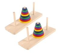 Abaodam 2 Piezas Juguetes de montaña en Movimiento de Madera yugong Rompecabezas de Cerebro de Madera Bola del Rompecabezas de la prohibición de lu Hanoi de Madera de la Torre Bambú