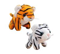 Abaodam 2 piezas Llavero Colgante de Peluche Tigre Realista Accesorio Decorativo para Bolsas y Llaves Muñecas de Felpa Adorables para Niñas
