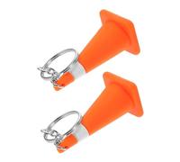 Abaodam 2 Piezas llavero cono de carretera Colgante cono tráfico llaveros de barricada llavero cono de seguridad llavero cono de tráfico llavero de ingeniería Acero inoxidable Orange