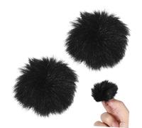 Abaodam 2 Piezas Micrófono Inalámbrico Parabrisas Filtro Pop De Micrófono Cubierta Del Micrófono Cubierta De Micrófono Peluda Filtro Pop Peludo Manguito De Viento Del Micrófono Tela Black