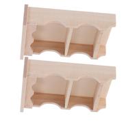 Abaodam 2 Piezas Miniature Dollhouse Cabinet Japanese Style Solid Wood Hanging Storage Shelf For Kitchen Living Decor
