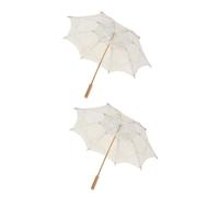 Abaodam 2 Piezas Paraguas De Encaje Sombrillas De Boda Accesorio De Paraguas De Baile Decoración De La Fiesta del Té De La Señora Albornoz Mujer Paraguas De La Década De 1920 De Madera