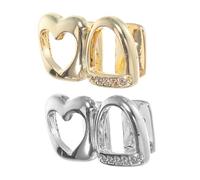 Abaodam 2 Piezas Parrillas Dentales De Incrustaciones De Gemas Joyas Dentales para Mujeres y Hombres Accesorios De Disfraz para Fiestas De Cosplay Parrilla Bucal Falsa Brillantes