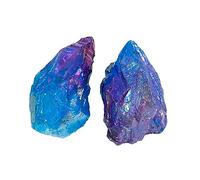 Abaodam 2 piezas Piedras Naturales de Cristal Decorativas Electrochapadas Azul Formas Únicas para Manualidades y Decoración del Hogar