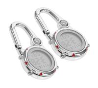 Abaodam 2 Piezas Reloj De Gancho para Escalada De Montaña Mini Reloj Mosquetón Material De Acero Inoxidable para Actividades Al Aire como Camping y Excursiones