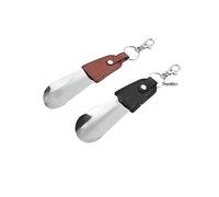 Abaodam 2 Piezas Removedor De Calcetín Calzador Cuerno De Zapato Para Hombres Diseño De Anillo De Llave Calzador De Viaje De Cuerno De Zapato Calzador Cuerno De Zapato Con Anillo