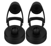 Abaodam 2 Piezas Tapa para Botella Deportiva Resistente Fugas Cubierta Negra con Boquilla Redonda Sello Seguro y Fácil de Beber Compatible con Tapas Anchas y Vasos Térmicos de Unidades