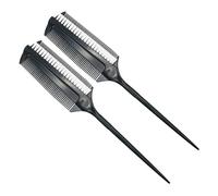 Abaodam 2 Pinceles para Teñir el Cabello Peine Aplicador de Tinte de Plástico de Doble Cara Diseño Dos en Uno para Uso en Salones Profesionales Casa