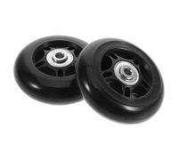 Abaodam 2 Ruedas de Repuesto para Maleta de Goma Negra Eje de Metal, Fácil Reparación y Deslizamiento Suave para Equipaje y Patinete Infantil