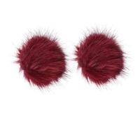 Abaodam 2 Unidades de Adornos de Bolas de Lana Artificial Simulada Color Vino Tinto para Ropa Zapatos y Sombreros Tamaño 8-9 CM Accesorios Decorativos Suaves y Esponjosos