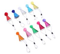 Abaodam 20 Gorros de Fiesta para Mascotas Pequeños, Mini Sombreros de Cono con Pompones, Decoración para Perros, Gatos y Figuras de Peluche, Color Perlado, Pack de 20 Unidades
