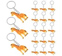 Abaodam 20 Llaveros Colgantes Forma de Jirafa de PVC Diseño de Dibujos Animados Set de 20 Piezas Colgantes para Bolsos y Llaveros Decoración Temática de Animales para Fiestas y