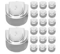 Abaodam 20 Piezas Abrazadera de Vidrio Soporte de Estante Abrazadera de Alta Resistencia de Aleación de Zinc Plata para Vidrio o Estante de 5-8mm, para Hotel y Marco de Espejo de Baño