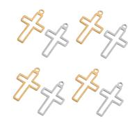 Abaodam 20 Piezas Mini Crucifijo de Acero Inoxidable para Bisutería DIY Accesorios Religiosos y Espirituales para Pulseras Llaveros y Collares