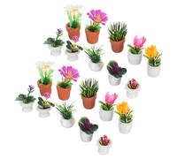 Abaodam 20 Piezas Mini Plantas Maceta Artificiales para de Muñecas Decoración Realista de Bonsáis Miniatura para Jardines Miniatura y Accesorios DIY