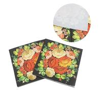 Abaodam 20piezas Servilleta De Papel Estampado Floral De Color Rojo Unidades Para Fiestas y Eventos Servilletas De Papel Estampado Con Diseño De Flor