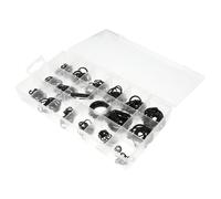 Abaodam 225 Piezas Anillo de Retención a Presión Externo E Interno Surtido, Clip de Acero en Forma de C de Acero al Carbono Negro, para Fijar Rodamientos y Engranajes, Puertas, Ventanas