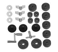 Abaodam 23piezas Accesorios Para Platillos De Fieltros Almohadillas Tubos Para Soporte De Platillos y Llave De Batería Repuestos Para Tambores