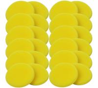 Abaodam 24 Esponjas Redondas de Esponja Amarilla para Pulir y Aplicar Cera en Automóviles, Almohadillas Eficientes para Limpieza y Encerado del Interior y Exterior