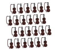 Abaodam 24 Juegos Mini Violín Decorativo de Madera para Árbol de Navidad Artístico para Casa de Muñecas Detalle Artesanal Realista para Decoración de Escritorio y Elegante