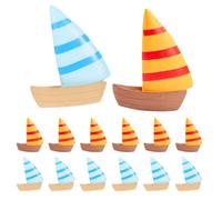 Abaodam 24 Piezas Modelo de Pequeño Barco de Vela Miniatura de PVC, Barco Mini Decorativo, Fácil de Colocar, para Decoración de Paisaje en Miniatura y Estante de Libros