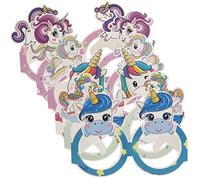 Abaodam 24Pares Gafas Temáticas de Unicornio para Fiesta de Cumpleaños Accesorios Coloridos para Celebraciones Infantiles de Gafas