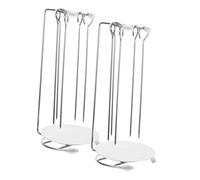 Abaodam 2Juegos Estante Colgante Kebab de Inoxidable de Soporte Brochetas de Barbacoa de Desmontar y Almacenar Parrillas al Aire