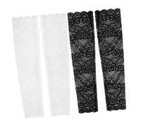Abaodam 2pares Brazaletes De Encaje Blancos De Mangas De Encaje Estampado Floral Elegantes Fundas Para Brazos Accesorios Para Bodas y Fiestas De Té Para Cubrir Los Brazos De Mujer